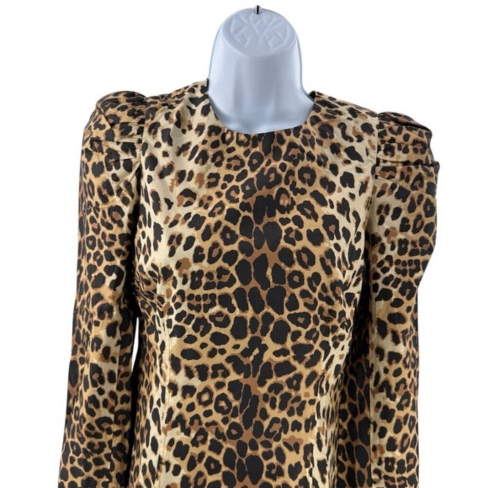 Tuckernuck x India Hicks NEW Leopard Domino Long Sleeve Party Mini Dress Size M - Picture 7 of 13